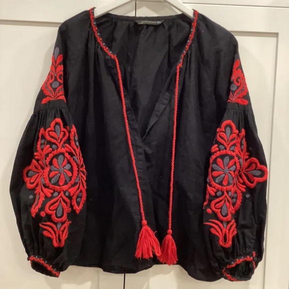 Zara bohemian embroidered blouse - Picture 5 of 8